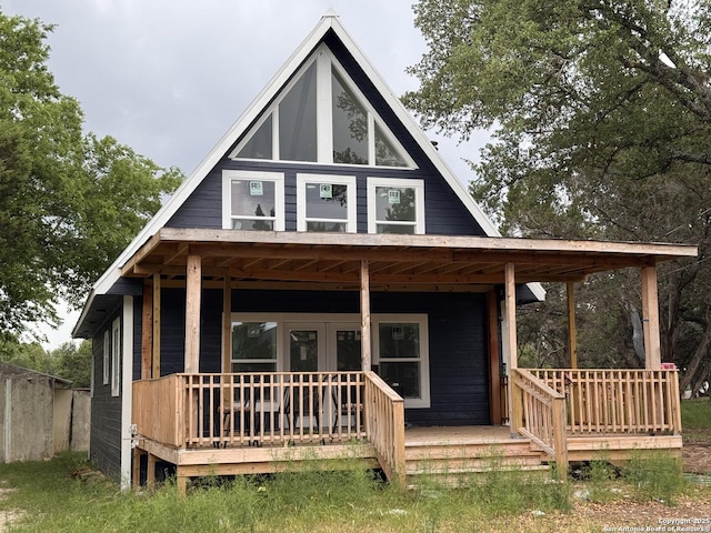 view of front of home featuring covered porch