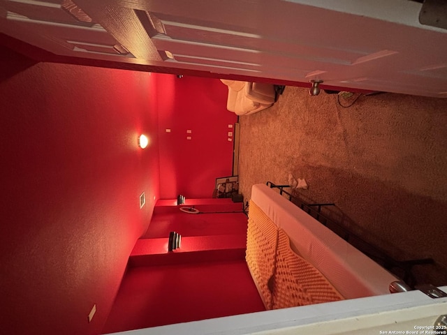 interior space with a textured wall