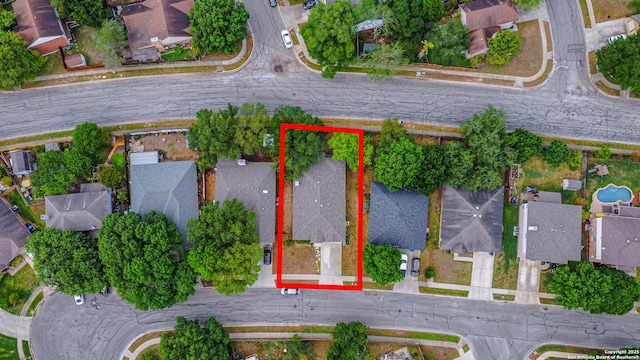 aerial view featuring a residential view