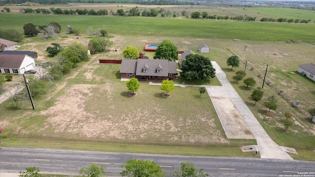 aerial view with a rural view