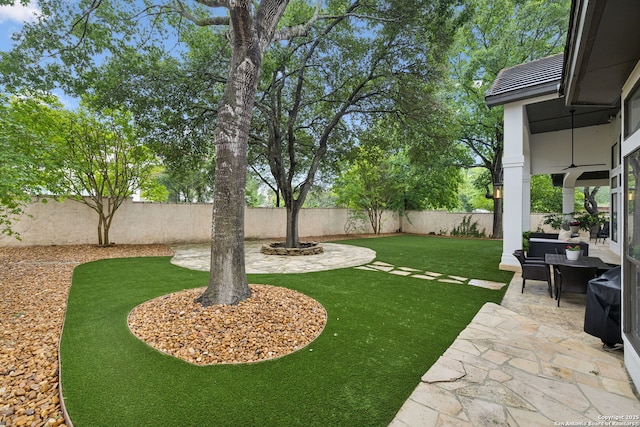 view of yard with a patio