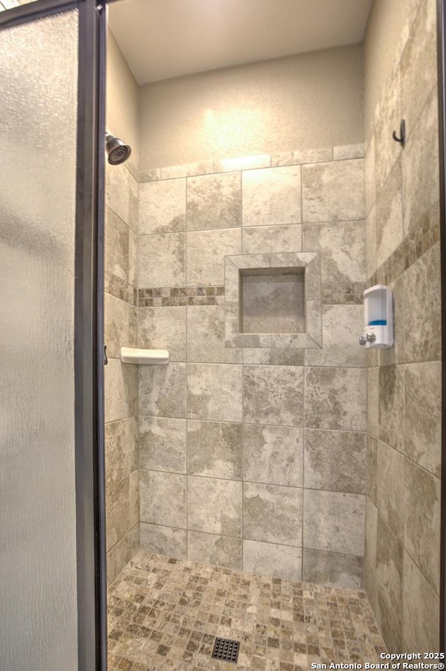 full bathroom featuring a shower stall