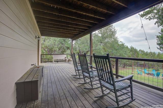 view of wooden deck