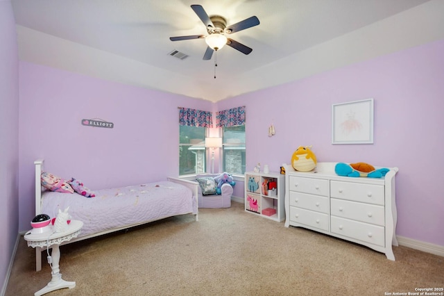 18607 Double Frk, San Antonio, TX 78258 - carpeted bedroom with visible vents, baseboards, and ceiling fan