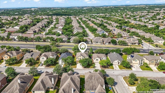 drone / aerial view with a residential view
