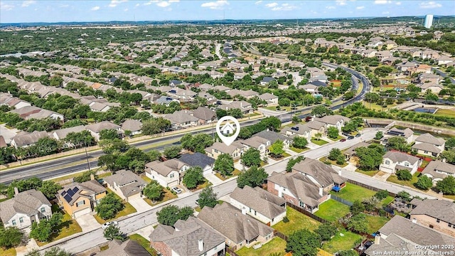 drone / aerial view with a residential view