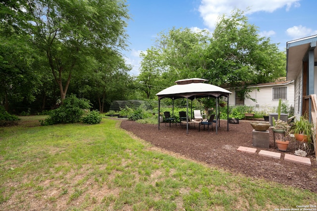 view of yard with a gazebo