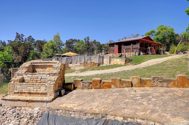 324 E Headwaters Rnch, Kendalia, TX 78027 - view of yard with an outbuilding