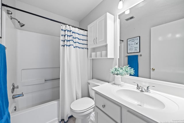 5211 Wood Gln, San Antonio, TX 78244 - bathroom with toilet, visible vents, shower / bath combo, and vanity