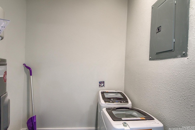 laundry room with electric panel and laundry area