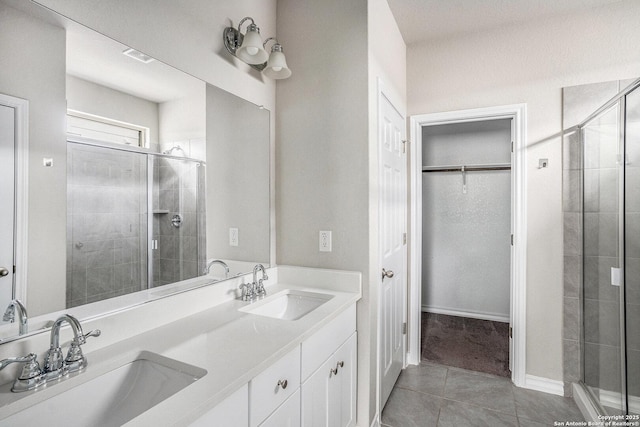 12448 Big Valley Crk, San Antonio, TX 78254 - bathroom featuring a sink and a stall shower