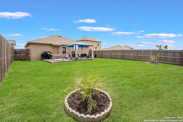 7603 Capstone, San Antonio, TX 78244 - view of yard featuring a fenced backyard and a patio