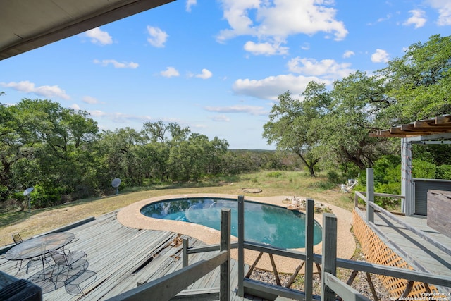 pool with a deck