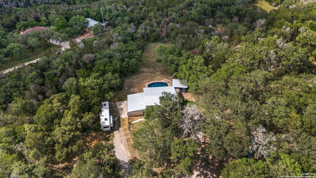 aerial view with a forest view