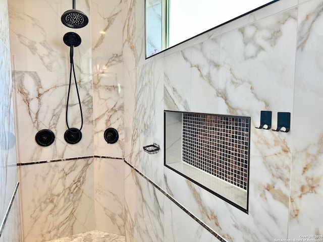 details with a marble finish shower