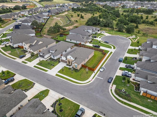aerial view with a residential view