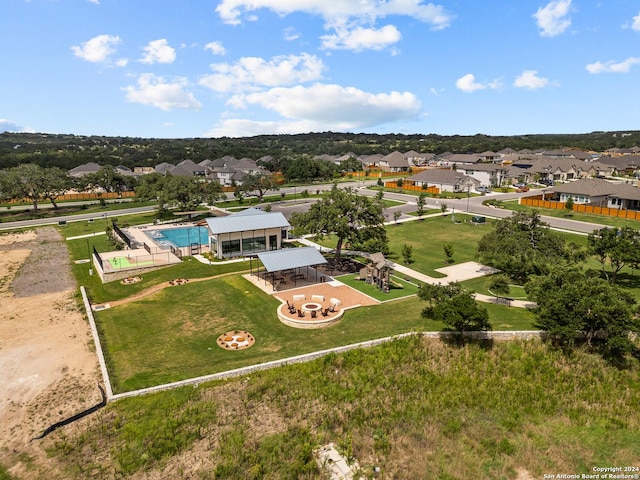 aerial view with a residential view