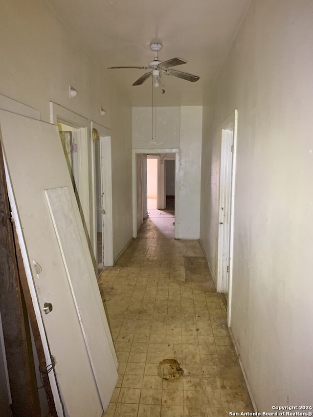 hall featuring light floors