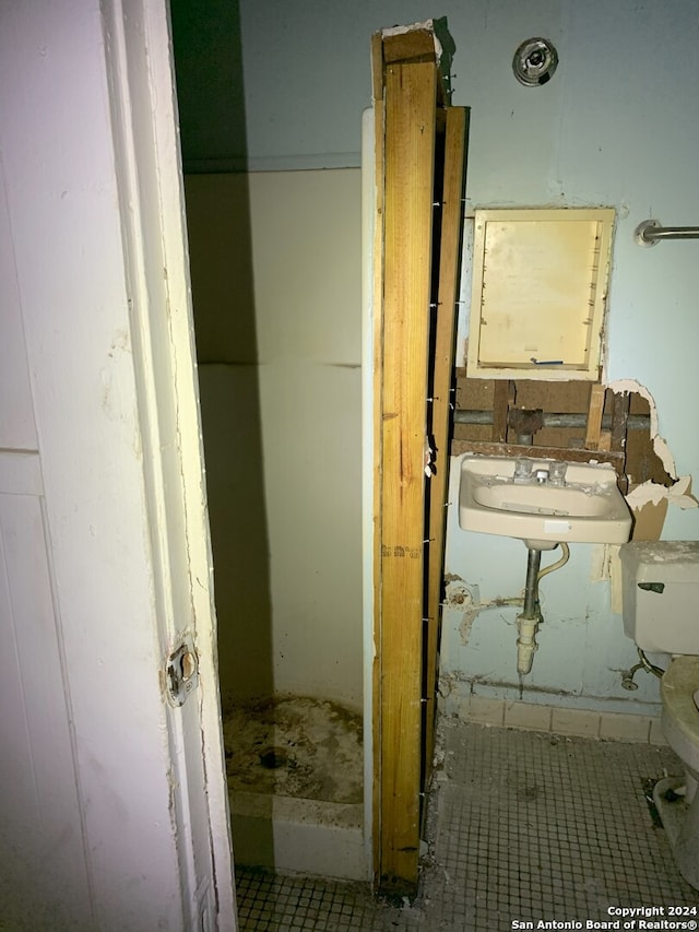 bathroom with toilet and a sink