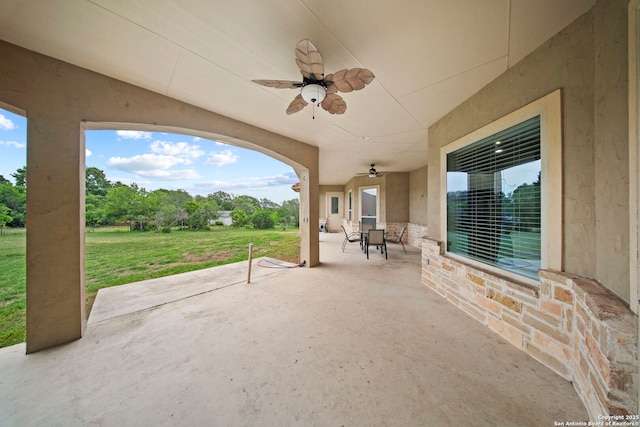 view of patio / terrace with ceiling fan