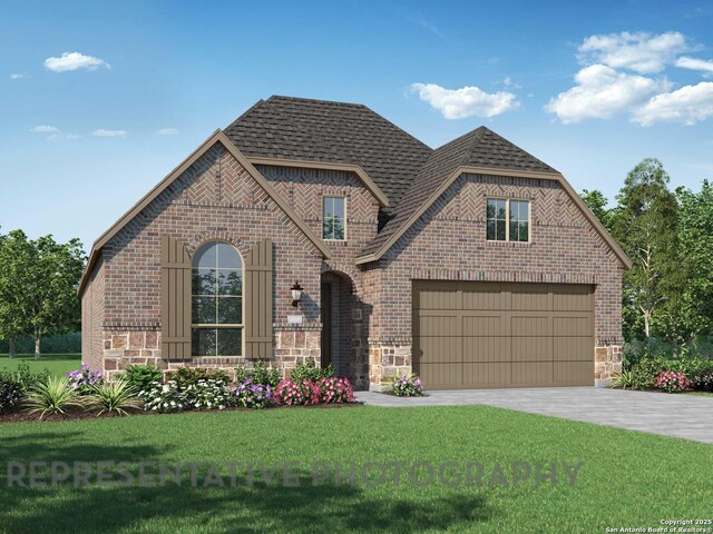 12407 Lanthimos, San Antonio, TX 78254 - view of front facade featuring brick siding and stone siding