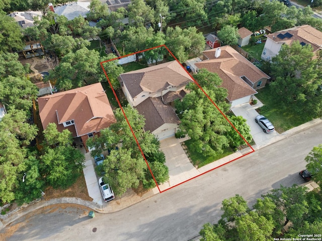 birds eye view of property featuring a residential view