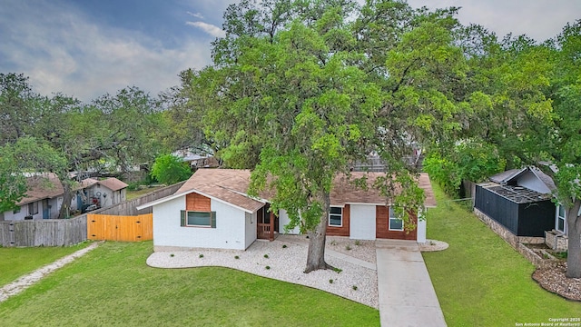 5806 Gillis, San Antonio, TX 78240 - view of front of home with fence, driveway, and a front yard