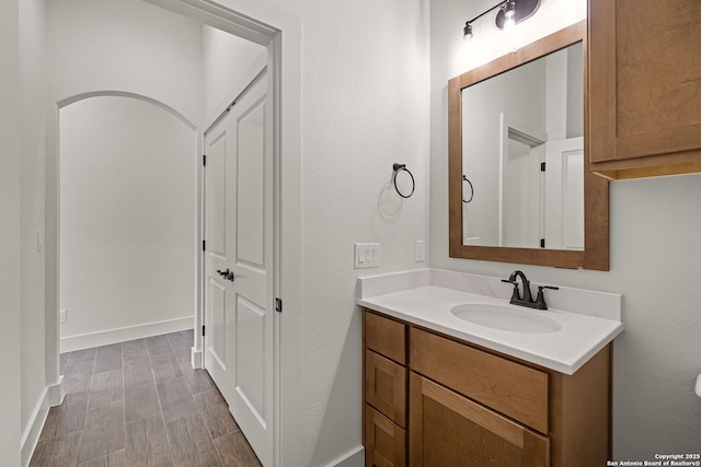 182 Torrey, New Braunfels, TX 78130 - bathroom with vanity and baseboards