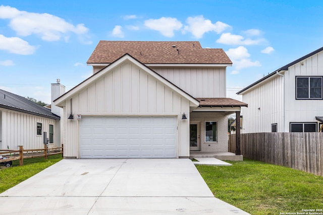 182 Torrey, New Braunfels, TX 78130 - modern farmhouse with roof with shingles, concrete driveway, and board and batten siding