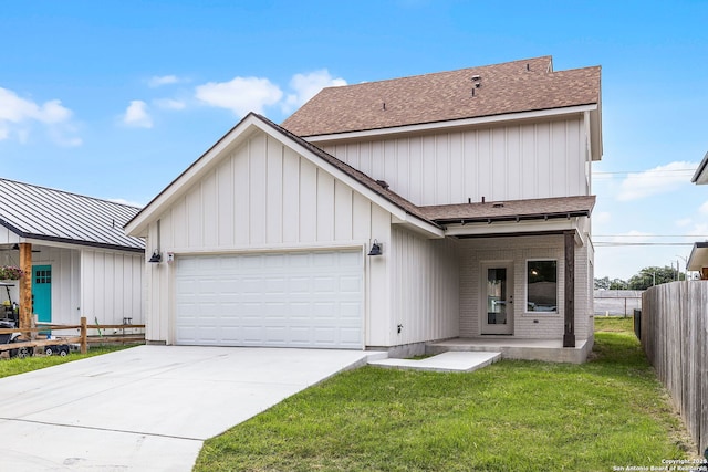 182 Torrey, New Braunfels, TX 78130 - view of front of home with roof with shingles, an attached garage, concrete driveway, and board and batten siding