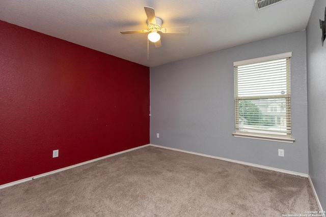 1843 Gray Fox, San Antonio, TX 78245 - empty room featuring visible vents, carpet, ceiling fan, and baseboards