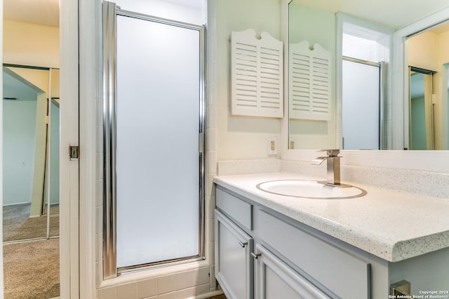7442 Castle Trail Dr, San Antonio, TX 78218 - full bathroom with vanity and a shower stall