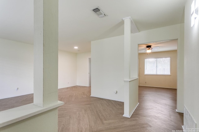 7442 Castle Trail Dr, San Antonio, TX 78218 - empty room featuring a ceiling fan, baseboards, visible vents, and recessed lighting