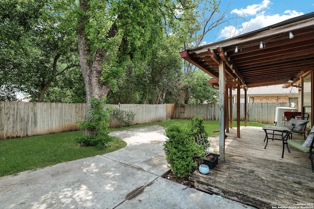 view of patio featuring a fenced backyard