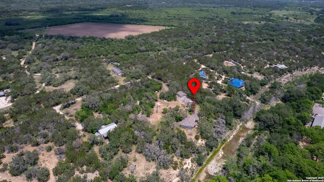 aerial view featuring a forest view