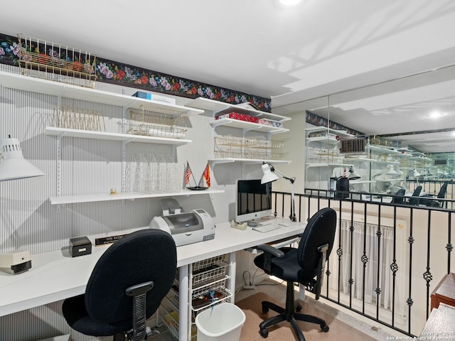 view of office area