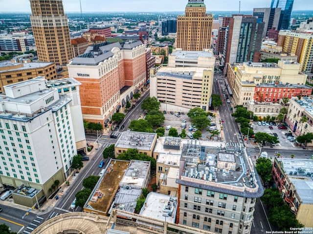 drone / aerial view featuring a view of city