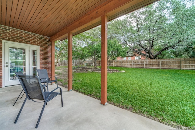 view of patio featuring a fenced backyard