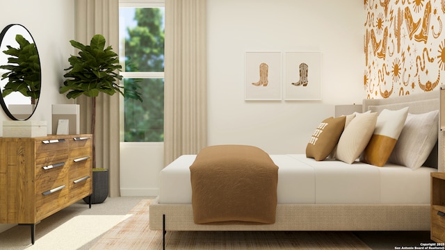 view of carpeted bedroom