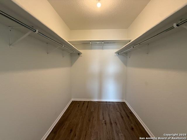 spacious closet with wood finished floors