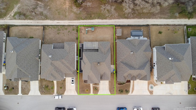 aerial view with a residential view