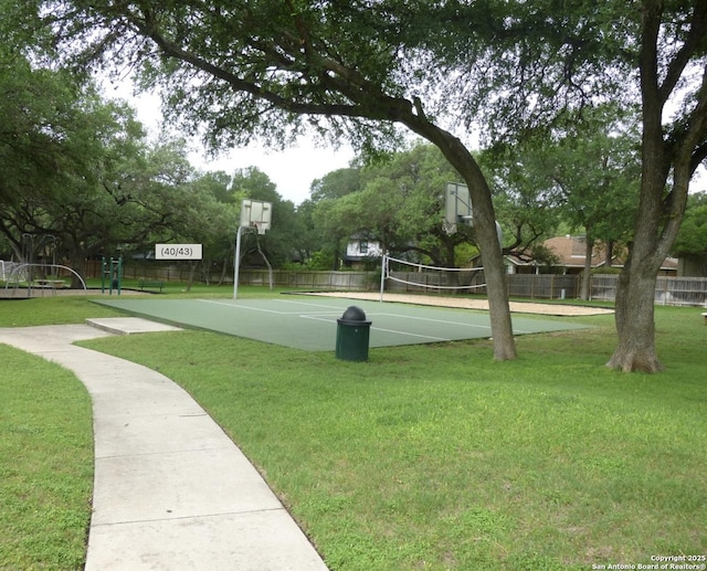 13110 Vista Del Mundo, San Antonio, TX 78216 - view of community with fence, community basketball court, a yard, and volleyball court