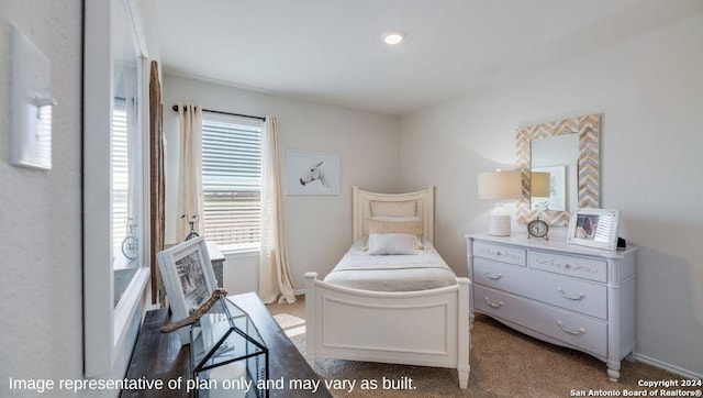 view of carpeted bedroom