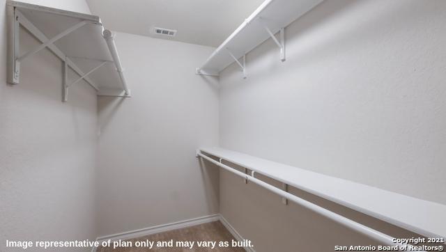 14610 Clay Ridge Run, San Antonio, TX 78253 - walk in closet featuring visible vents