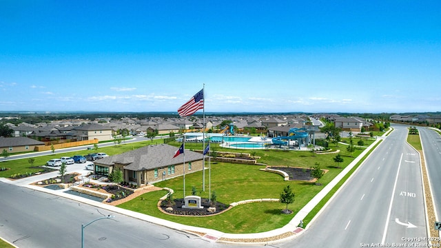 bird's eye view with a residential view