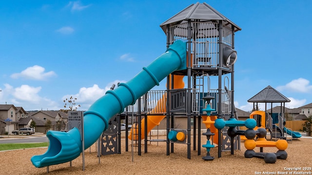 communal playground with a residential view