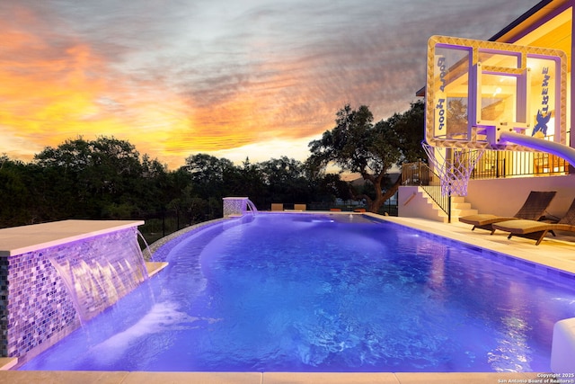 pool featuring stairway