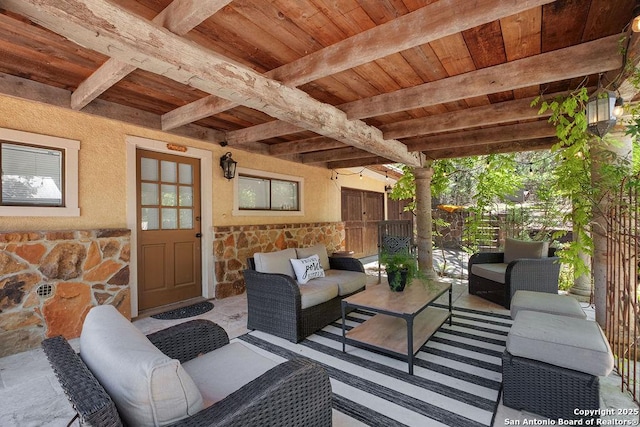 view of patio featuring outdoor lounge area