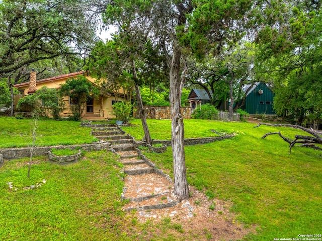 view of yard with fence
