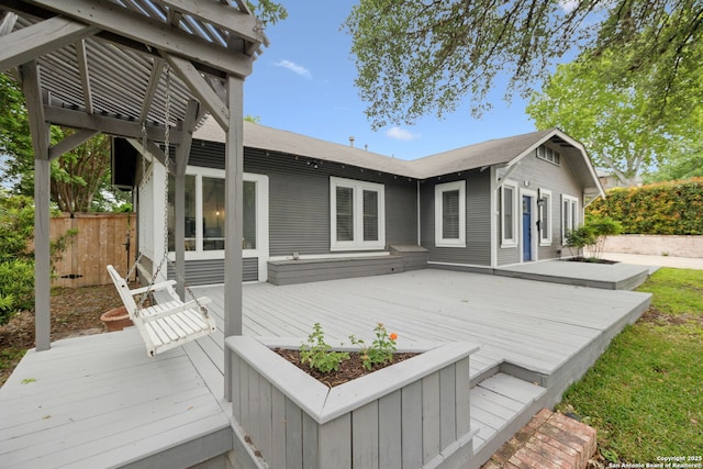 wooden deck with fence